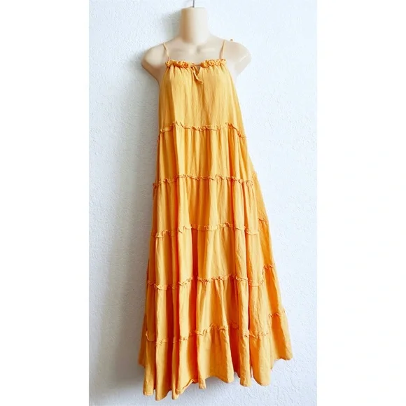 Charlie Holiday | Dresses | Charlie Holiday Senorita Orange Ruffled Long  Summer Maxi Dress Size 6 Medium | Poshmark
